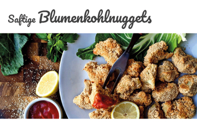 Saftige Blumenkohlnuggets Mittagessen gesund und einfach